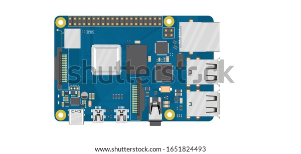 Raspberry Pi 4 Model B Electronics Stock Vector Royalty Free 1651824493