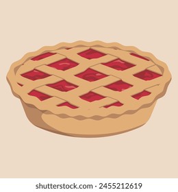 Raspberry pie simple flat illustration