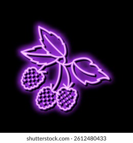 raspberry plant delicious neon light sign vector. raspberry plant delicious illustration