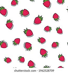 raspberry pop art seamless pattern 