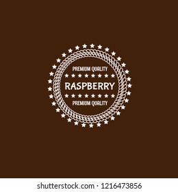 raspberry premium quality emblem, label, badge. premium quality package label. vintage stamp. designed for raspberry product