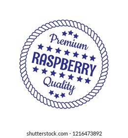 raspberry premium quality emblem, label, badge. premium quality package label. vintage stamp. designed for raspberry product