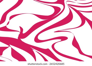 Fundo de tinta abstrata vermelho framboesa. Linha de onda abstrata em um fundo branco