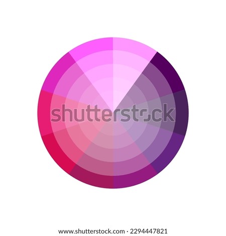 Raspberry, red, Crimson circular palette. Color palette. Gradient color. Rainbow gradient. Vector illustration.