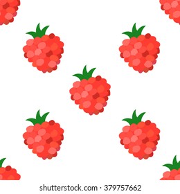 Raspberry seamless pattern with space between raspberry in each second row.