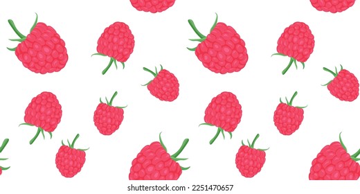 raspberry seamless pattern. vector background