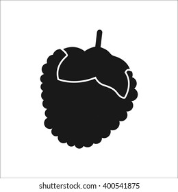 Raspberry sign black simple icon on  background