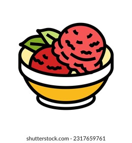 raspberry sorbet food snack color icon vector. raspberry sorbet food snack sign. isolated symbol illustration