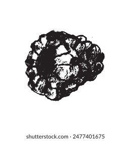 Símbolo de frambuesa, ilustración de frambuesas. Vector monocromo dibujo de frambuesas o moras dibujado. Icono de la baya roja para el embalaje de confitería. Un boceto de Blackberry. Signo de Mulberry.