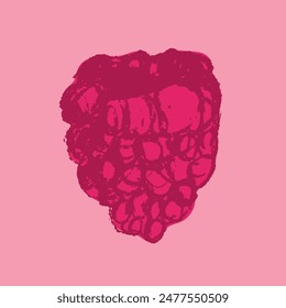 Símbolo de frambuesa, ilustración de frambuesas. Dibujos de frambuesas y moras monocromas de Vector. Icono de baya roja para diseño de logotipo. Un boceto de Blackberry. Signo de morera dibujado a mano.