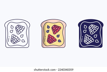 Raspberry toast illustration vector icon