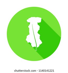 raspberry tree icon in Flat long shadow style on white background