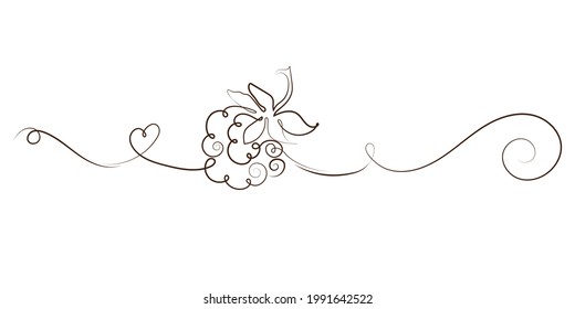 Línea de arte vectorial de frambuesa. Pintura de cerezo sobre fondo blanco para el diseño de etiquetas y productos impresos.