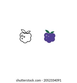 Raspberry vector icon. berry illustration.