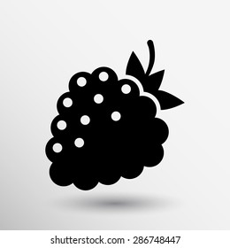 Raspberry vector logo template. Abstract design concept for natural organic product, food, fruit market, cafe.