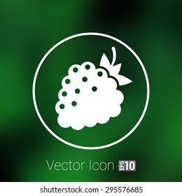 Raspberry vector logo template. Abstract design concept for natural organic product, food, fruit market, cafe.