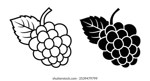 Contorno vetor de framboesa, silhueta, isolado no fundo branco. design de logotipo gráfico ícone.