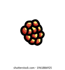 Raspberry Vegan Outline Icon Logo Vector Illustration
