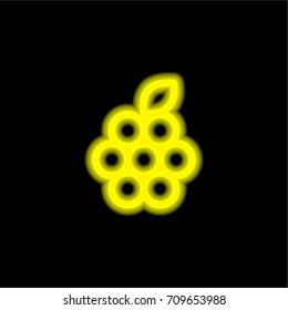 Raspberry yellow glowing neon ui ux icon. Glowing sign logo vector