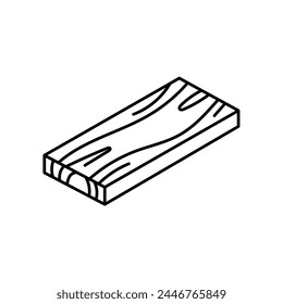 Rasped wooden timber plank line black icon. Sign for web page, mobile app, button, logo. Vector isolated button. Editable stroke.
