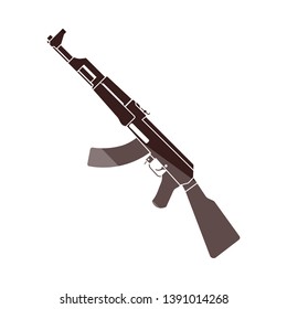 Icono del rifle de armas Rassianas. Diseño de la escalera de color plana. Ilustración vectorial.