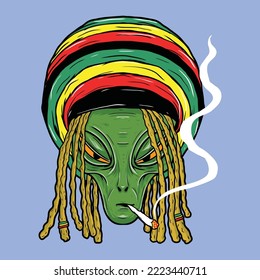 Vector de maleza rastafari alienígena