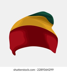 rasta cap vector. Reggae hat music icon illustration