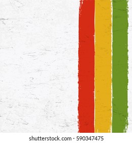 Rasta colors grunge background. Abstract template use for Rastafarian thematic layouts.