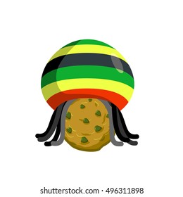 Rasta Cookies. Rastafarian Hat And Dreadlocks And Biscuit. Reggie Food. Drug Sweets. Jamaican Sweets. Rastafarians Treat
