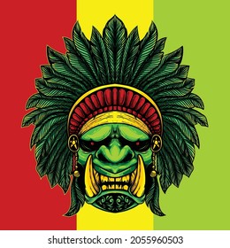 rasta devil head artwork illustration 