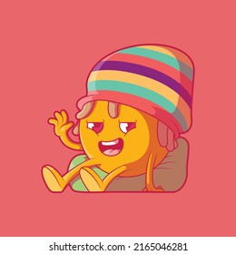 Carácter rasta emoji Ilustración Chillin vectorial. Emoji, concepto divertido de diseño de medios sociales.