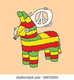 Rasta pinata vector illustration