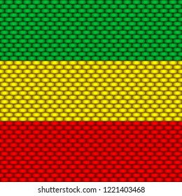 Rasta seamless pattern. Rastafarian background realistic texture knitted effect. Vector illustartion