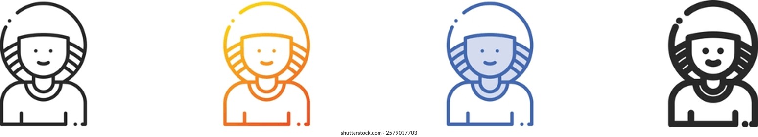 rastafari icon.Thin Linear, Gradient, Blue Stroke and bold Style Design Isolated On White Background