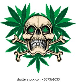 rastafarian coat of arms with skull and cannabis leaf, grunge.vintage design t-shirts