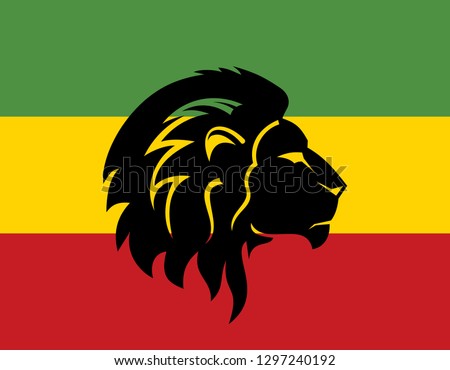 rastafarian flag with lion head