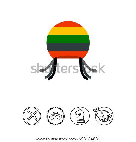 Rastafarian hat with dreadful locks icon