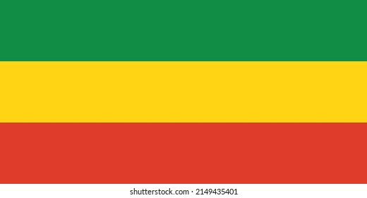 Rastafarian Horizontal Flag. Reggae Culture, Rasta Flag. Vector Illustration