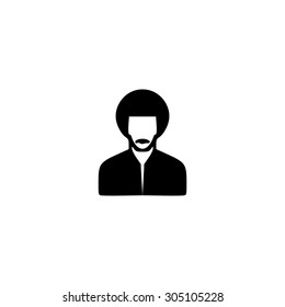 Rastafarian man. Black simple vector icon