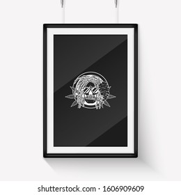 Rastafarian vector skull with dreadlocks.