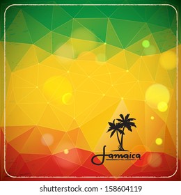 Rastaman background with triangles and bokeh effect. Vector illustration