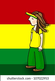 Rastaman Hand Drawn Cartoon Style Illustration