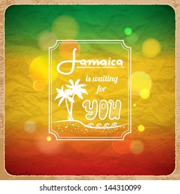 Rastaman vacation poster. Vector background