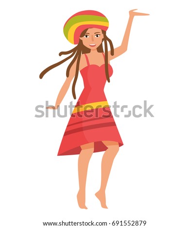 Rastaman. Vector. Cartoon. Isolated art on white background. Flat