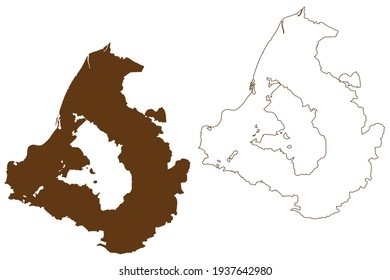 Rastatt district (Federal Republic of Germany, rural district, Baden-Wurttemberg State) map vector illustration, scribble sketch Rastatt map