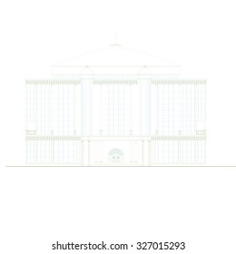 Rastaurant design fasade view only sketch