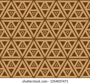 Raster abstract geometric background. Seamless pattern with rhombus and polygons forming abstract wallpaper. 