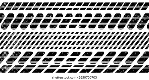 Raster abstract geometric seamless pattern with vertical fading lines, tracks, halftone stripes. Extreme sport style illustration, urban art.