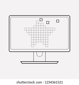 Raster art icon line element. Vector illustration of raster art icon line isolated on clean background for your web mobile app logo design.