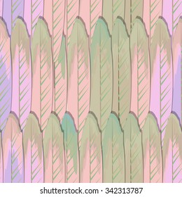 Raster background, seamless pattern with feathers
